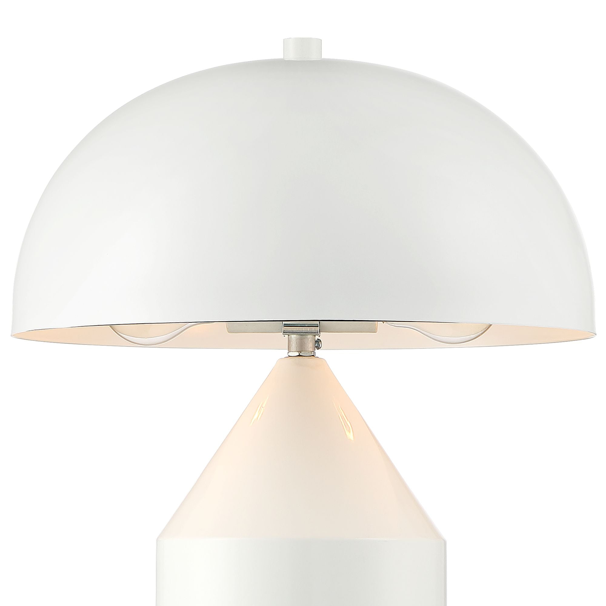 360 Lighting Felix Modern Accent Table Lamps 19" High Set of 2 White Metal Mushroom Dome Shade for Bedroom Living Room Bedside Nightstand Office Kids