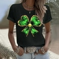 thumbnail image 5 of FRSASU T-Shirt de la Saint-Patrick pour Femmes, Imprimé Amusant, Grande Taille, Manches Courtes, Col Rond, Tendance, Noir G(L), 5 of 5