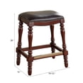 thumbnail image 2 of Chester Brown Faux Leather Saddle Seat Farmhouse Style Counter Stool, 2 of 5