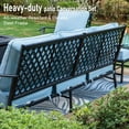 thumbnail image 3 of Summit Living 7 Pcs Outdoor Conversation Set, Metal Patio Furniture Sofa Set for 9 Person with Blue Cushions, 3 of 7