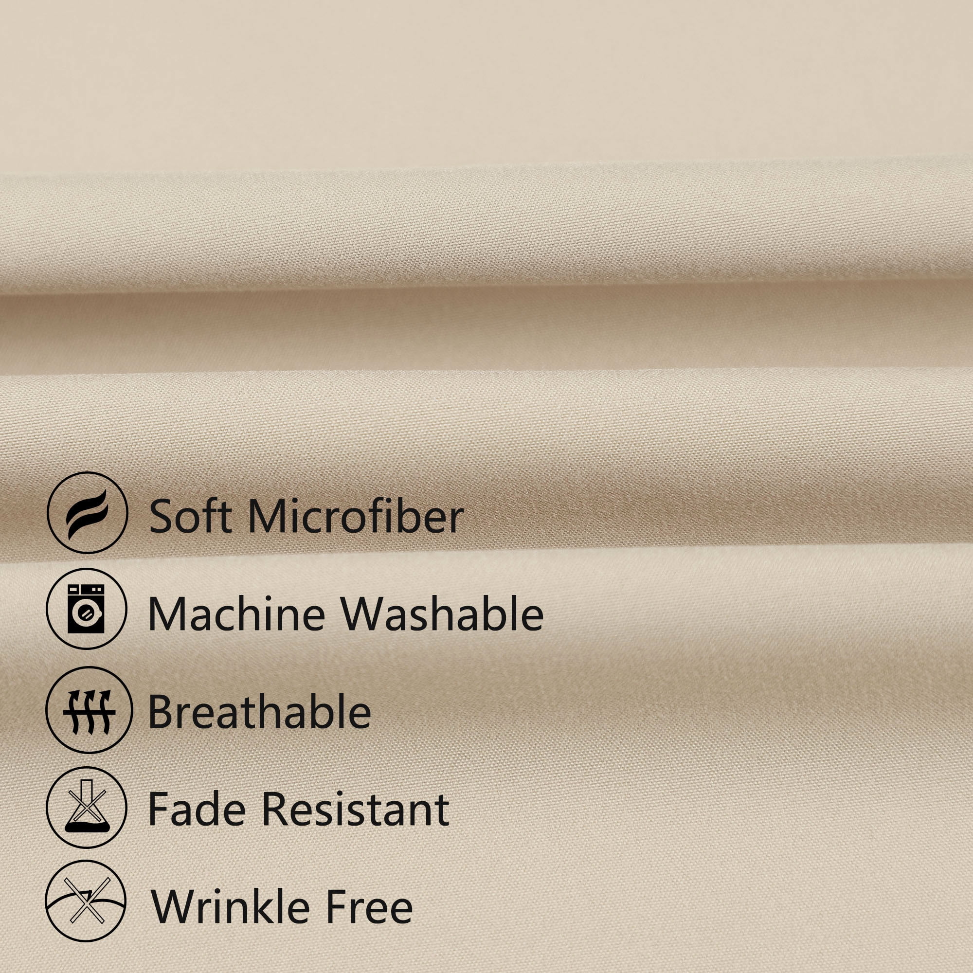 Unique Bargains 2-Piece 1800D Microfiber Solid Pillowcases Khaki Travel