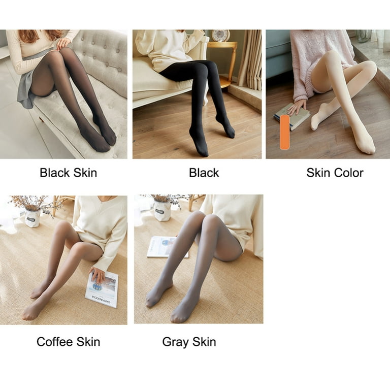 Fleece Lined Tights Sheer Pantyhose Slim Opaque Everyday Nude