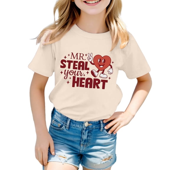 Tiijoy Infant Girls Casual T-Shirt Short Sleeve Graphic Tee with Letter Print, Sizes 18-24 Months