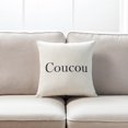 thumbnail image 1 of Coucou Housse de Coussin Texte sur Blanc, 1 of 1