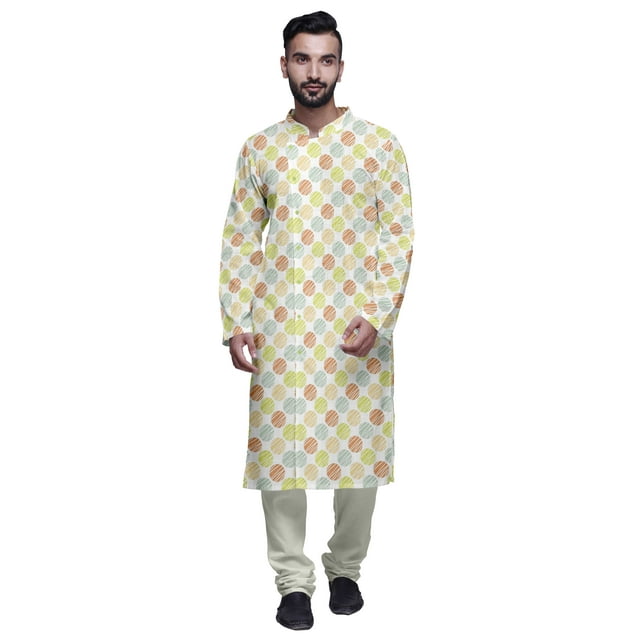 Atasi Kurta Pyjama de Fête pour Hommes Col Mandarin Manches Longues Kurta Pyjama Ethnique