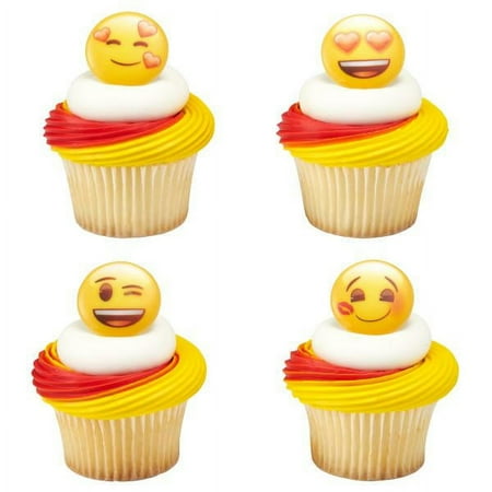 emoji Heart Assortment Cupcake Rings - 12ct