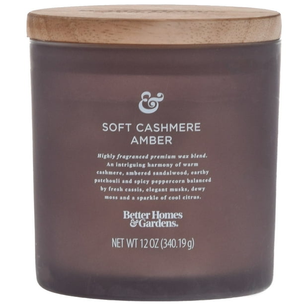 Better Homes & Gardens Soft Cashmere Amber 12oz Scented 2 wick Candle