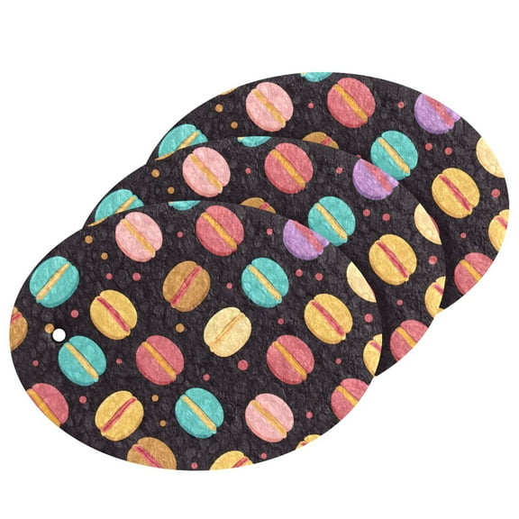 Macarons Black 3 Pack Dish Sponges Bulk Natural Sponges Compressed Sponges Non-Scratch for Kitchen Cleaning Dishes