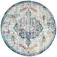 thumbnail image 3 of Safavieh Madison Collection MAD447K Boho Chic Medallion Distressed Non-Shedding Stain Resistant Living Room Bedroom Area Rug, 9' x 9' Round, Navy / Light Blue, 3 of 5