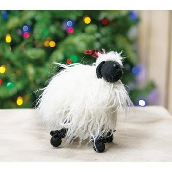 Bright Ideas christmas Decorative Standing Sheep with Santa Hat 9 inch Height