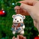 thumbnail image 1 of Lindo colgante de oso acrílico con bufanda, divertido oso, decoración navideña, 1 of 3