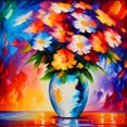 thumbnail image 1 of 5D DIY Con Taladro Flores Florecientes Al Óleo 30x30cm, 1 of 9