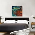 thumbnail image 2 of ARTCANVAS Teal and Orange Melted Wave Square Canvas Art Print - Size: 26" x 26" (1.50" Deep), 2 of 9