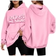 thumbnail image 2 of Mode Décontractée pour Femmes à Manches Longues 2025 Sweat à Capuche Imprimé Chiffres Tunique Française Grande Taille Robe Décontractée Haut Décontracté Sweat à Capuche à Fermeture à Glissière pour Femmes Hiver, 2 of 3