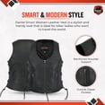 thumbnail image 4 of Daniel Smart Women Leather Vest - Soft Goatskin Leather Vest with Front Zipper Stylish Side Laces, 4 of 6