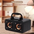 thumbnail image 4 of Protable Wooden Speaker Bluetooth 5.0 Dual Channel Stereo with FM Radio, Hi-Fi Sound, TF Card, AUX Support C, 4 of 5
