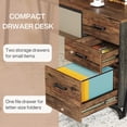 thumbnail image 4 of Finmind Industrial Computer Desk with 3-Drawer Cabinet, Reversible Design & Wide Workspace, 4 of 7