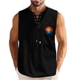 thumbnail image 1 of Camisetas de Verano para Hombre, Corbata Casual de Color Sólido sin Mangas Cuello Redondo Camiseta de Camiseta Hecha de 60% Algodón 40% Lino, Bajo Camisetas para Hombres, 1 of 3