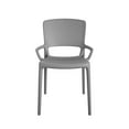 thumbnail image 6 of COSCO Outdoor/Indoor Stacking Resin Chair with Square Back and Arms, Gray, 2-pack, 6 of 9