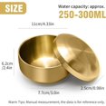 thumbnail image 5 of ABCISI Stainless Steel Rice Bowl with Lid, Set of 2 Korean Rice Bowl for Kitchen Restaurant, Double-walled Metal Bowls, Multi-Purpose Insulated Soup Bowls Snacks Bowls (10.5cm Gold), 5 of 14