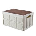 thumbnail image 1 of Contenedor de almacenamiento plegable con tapa, gran capacidad, ahorro de espacio, gran capacidad de carga, cajas de plástico para autocaravana, blanco, 30 l (42 x 28,5 x 23,5 cm), 1 of 1