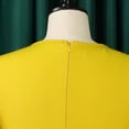 thumbnail image 6 of AURA Plus Size Trumpet Sleeve A Line Midi Dress High Waist Belted Crewneck Solid Color Summer Casual Elegant Dress, 6 of 9