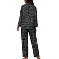 thumbnail image 5 of Kuiaobaty Black Leopard Print Women's Novelty Pajamas Set Long Sleeve Button Down Tops with Long Pants Fall Sleepwear with Pockets Nightgown Plus Size, 3XL, 5 of 7