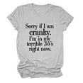 thumbnail image 2 of TAGOLD Womens Plus Size Summer Tops,Womens Plus Size Tops,Women's Casual Funny Letter Printed Round Neck Short Sleeve Tops Blouse T-Shirt Gray XXXL, 2 of 3