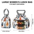 thumbnail image 5 of Multicolor Christmas Gnome Pattern Drawstring Lunch Bag Women - Drawstring Lunch Bag Insulated for Work Office - Stain-Resistant Large Lunchbags for Women with Multi-Pockets, 5 of 6