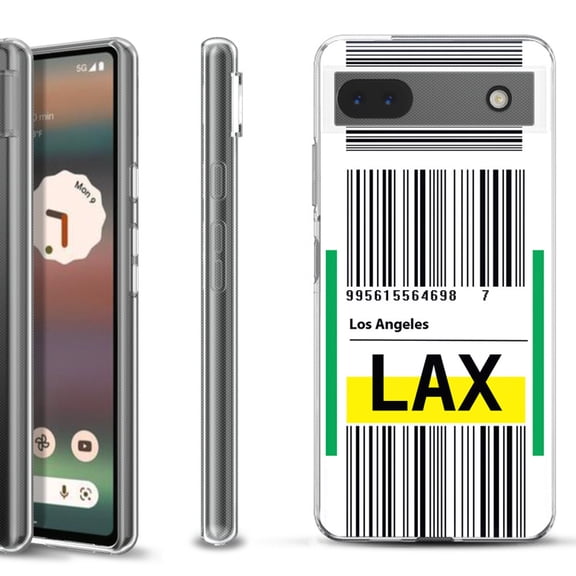 Slim-Fit Gel TPU Phone Case for Google Pixel 6a, by OneToughShield ® - Airport Tag / Los Angeles