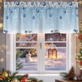 thumbnail image 5 of Christmas Tree Navy Ball Valances for Windows, 54 x 18in, White Pine Branch Winter Snowflakes Blue Rod Pocket Kitchen Valance Curtain Light Filtering Window Treatments for Living Room Bedroom, 5 of 7