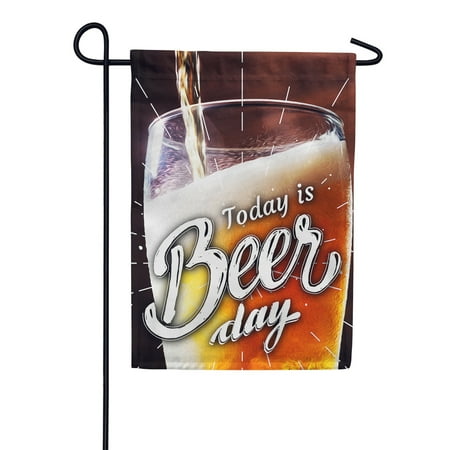America Forever Today is Beer Day Summer Garden Flag 12.5 x 18 inches Cold Beverage Drink Happy Hour Double Sided Seasonal Yard Outdoor Decorative Beer Thirty Garden Flag