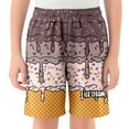 thumbnail image 2 of RTKFRFLM Kids Graphic Baseball Shorts Ice Cream Print Elastic Waist Shorts with Pockets Coffee 2-3 Years, 2 of 4