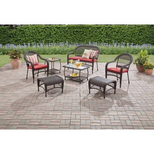 Mainstays steel wicker on sale ottoman