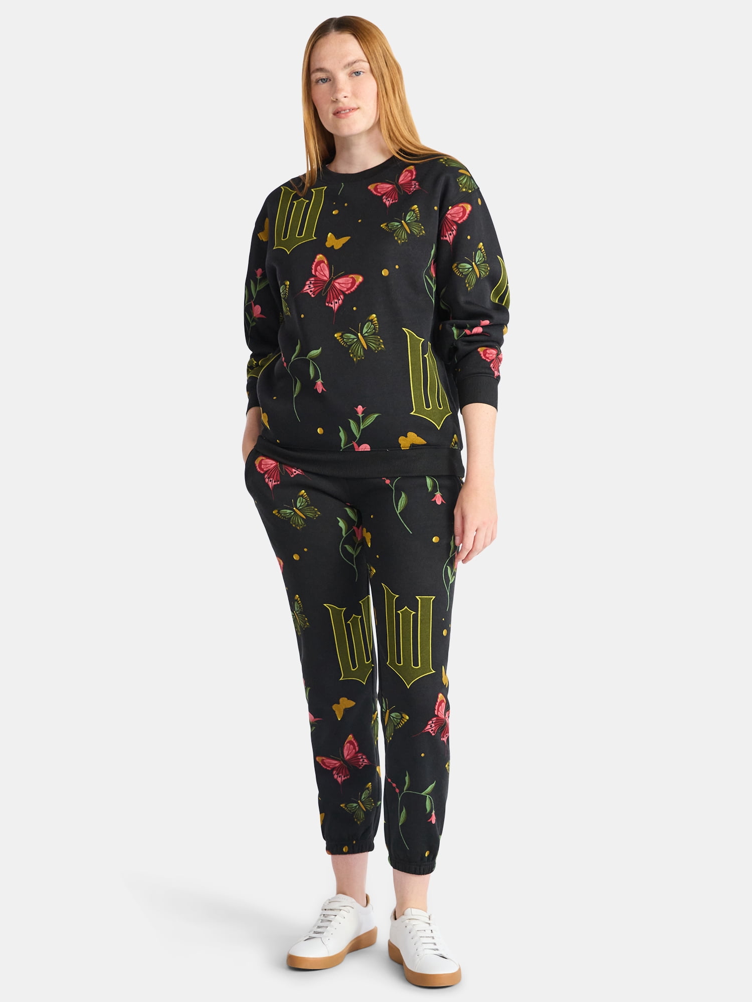 Wicked Women's Graphic Print Fleece Sweatshirt with Long Sleeves, Sizes XXS-XXL