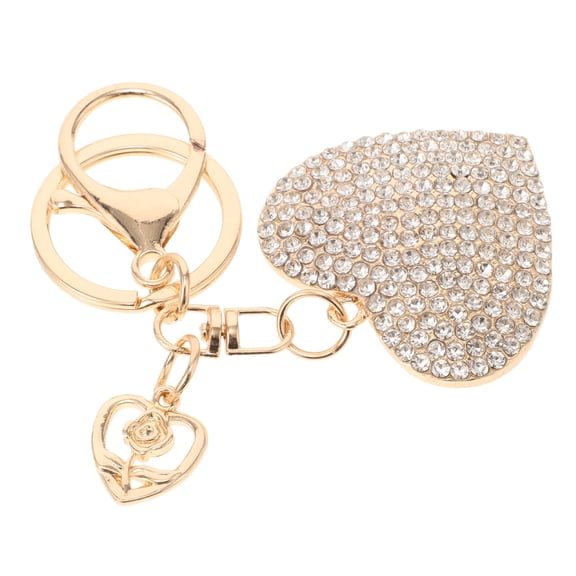 WEUVEB Keychain Heart Rhinestone Heart Key Ring 1Pcs
