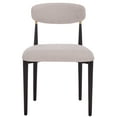 thumbnail image 3 of Safavieh Covelle Modern Metal and Fabric Dining Side Chairs, Black / Gold / Dove Gray Linen (Set of 2), 3 of 8