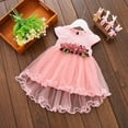 thumbnail image 2 of Gupgi Baby Girls Short Sleeve Back Button Ruffle Hem Mesh Multi-Layer Dress, 2 of 5