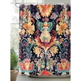 thumbnail image 3 of Boho Flowers Bathroom Curtain 84 Inch Shower Curtain with Hooks, Tribal Bohemian Colorful Traditional Floral Waterproof Polyester Bath Curtain Washable Bathtub Curtain 72''x 84'', 3 of 6