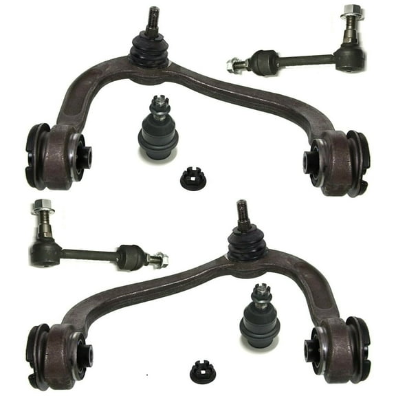 6 Pc Front Suspension Kit Lower Ball Joints Sway Bar End Links Upper Control Arms & Ball Joints