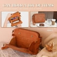 thumbnail image 4 of Triple Zip Small Crossbody Bag for Women,Trendy Retro PU Leather Clutch Wallet Purse Satchel Shoulder Handbags, 4 of 7