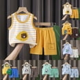 thumbnail image 4 of NIEWTR Toddler Boys 2-piece Tank Top and Shorts Set Summer Clothes Cotton Shirts and Shorts Kids Outfits Kids Sleepwear Loungewear Boys Pajamas(Light Gray,3-4 Years), 4 of 9