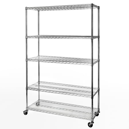 18x48x72 5-Tier UltraZinc NSF Steel Wire Shelving /w Wheels by Seville Classics