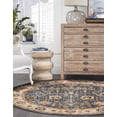 thumbnail image 4 of Unique Loom Utopia Collection Area Rug - Antheia (8' Round Light Blue/Burgundy), 4 of 7