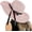 Pink, variant on Womens Floppy Summer Sun Beach Straw Hat, Foldable Wide Brim Hats with Bowknot UPF50