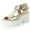 Light Gold Vegan Leather, variant on J. Adams Corby Platform Sandals for Women - T-Strap Mid Heel Sandal Wedges - Summer Shoes for Women | Polyurethane