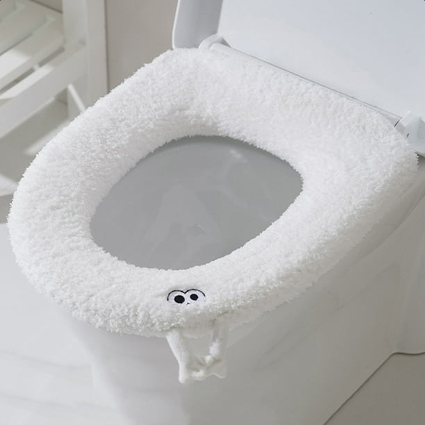 Household Toilet Seat Cushion Use Plush Toilet Seat Cover Winter Season Thickening And Warm Washable Toilet Seat Cushion With Handle
