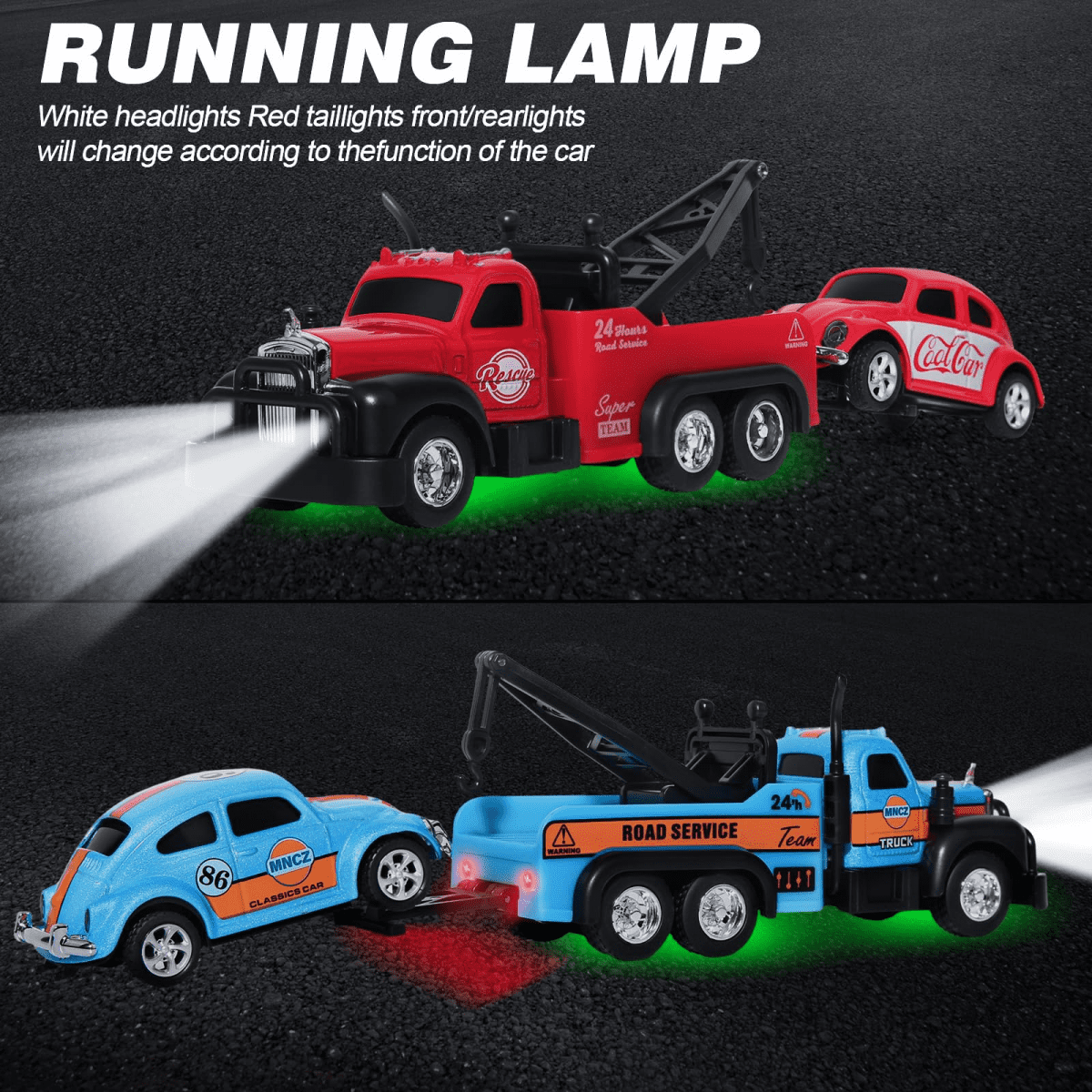 RC Truck with Mini Race Car for Kids, 2.4G Remote Control Car with Lights for Boys Girls Christmas Birthday Gifts