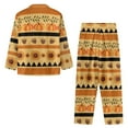 thumbnail image 4 of Renewold Fall Pumpkins Sunflowers Pajama 2 PCS Skin Friendly Button Sleepwear Long Pants Set Women Thanksgiving Relaxed Scoop Neck Shirt Breathable Home Life Loungewear Size 2XL, 4 of 6