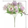 thumbnail image 4 of Artificial Flowers Fake Peony Silk Light Purple Hydrangea Bouquet Decor Plastic Carnations Daisy Realistic Flower Wedding Decoration Table 7 Heads Silk Fake Flower, 4 of 4